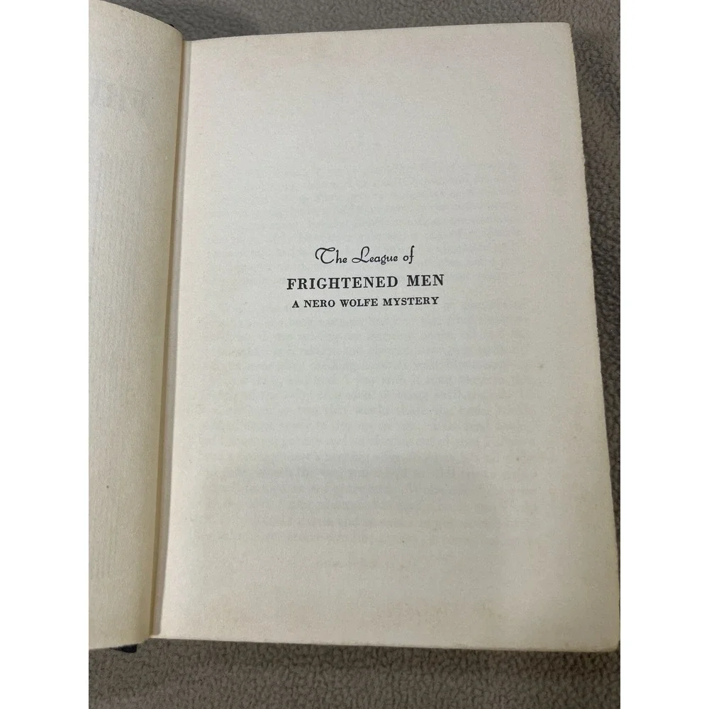 The‎ League of Frightened Men Rex Stout Nero Wolfe Mystery Hardcover Book 1935